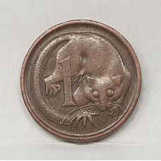 AUSTRALIA 1968 . ONE 1 CENT COIN . FEATHER-TAILED GLIDER . aUNCIRCULATED